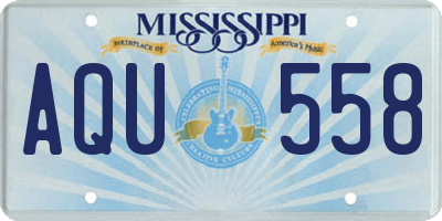 MS license plate AQU558