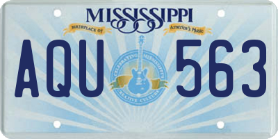 MS license plate AQU563