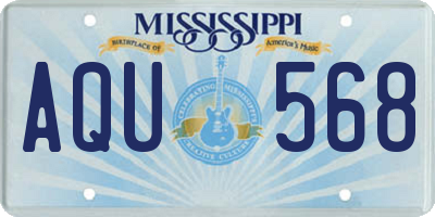 MS license plate AQU568