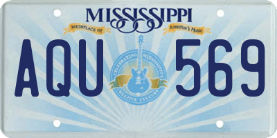 MS license plate AQU569