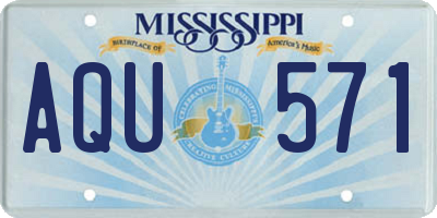 MS license plate AQU571