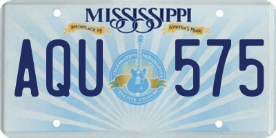 MS license plate AQU575