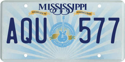 MS license plate AQU577