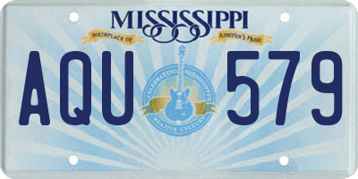 MS license plate AQU579