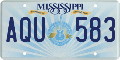 MS license plate AQU583