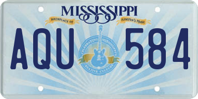 MS license plate AQU584