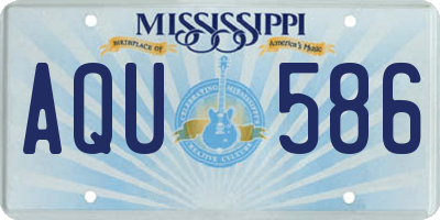 MS license plate AQU586