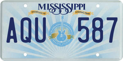 MS license plate AQU587