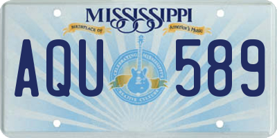 MS license plate AQU589