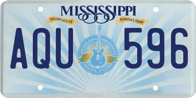 MS license plate AQU596
