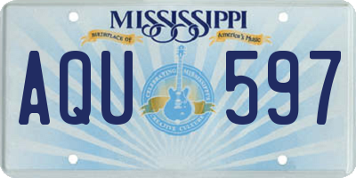 MS license plate AQU597