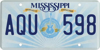 MS license plate AQU598
