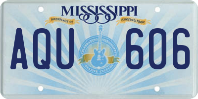 MS license plate AQU606