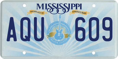 MS license plate AQU609