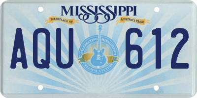 MS license plate AQU612