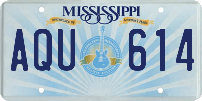 MS license plate AQU614