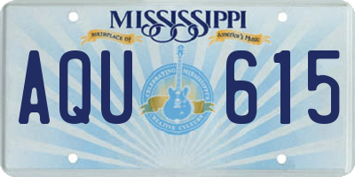 MS license plate AQU615