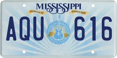 MS license plate AQU616