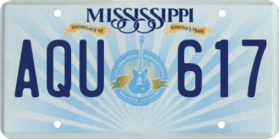MS license plate AQU617