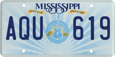 MS license plate AQU619