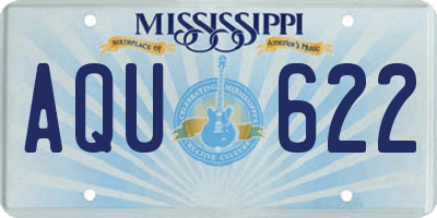 MS license plate AQU622