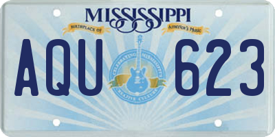 MS license plate AQU623