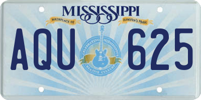 MS license plate AQU625