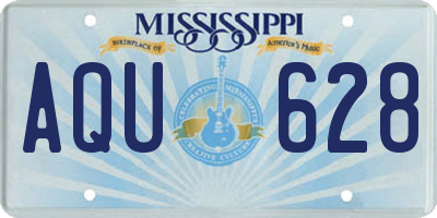 MS license plate AQU628