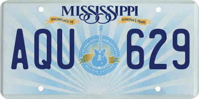 MS license plate AQU629