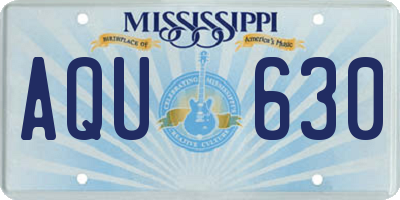 MS license plate AQU630