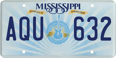 MS license plate AQU632