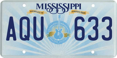 MS license plate AQU633