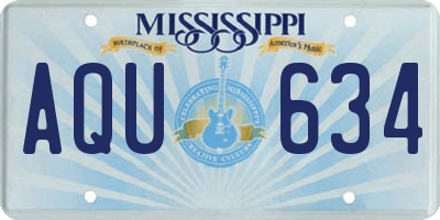 MS license plate AQU634