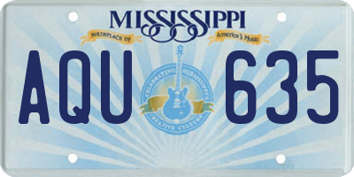 MS license plate AQU635