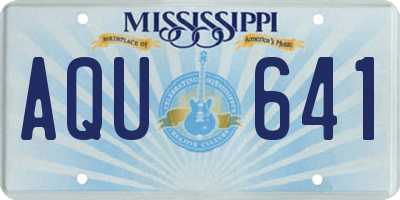 MS license plate AQU641