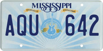 MS license plate AQU642