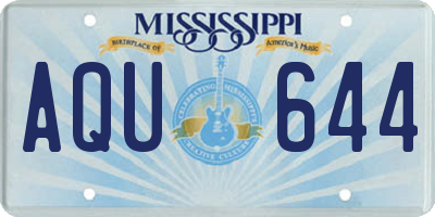 MS license plate AQU644