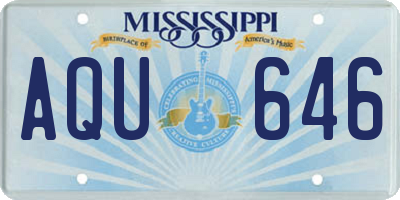 MS license plate AQU646