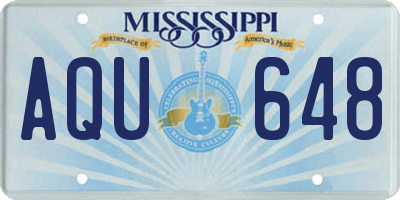 MS license plate AQU648