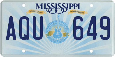 MS license plate AQU649