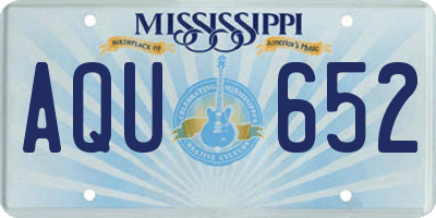 MS license plate AQU652