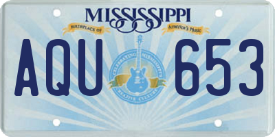 MS license plate AQU653