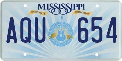 MS license plate AQU654