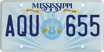 MS license plate AQU655