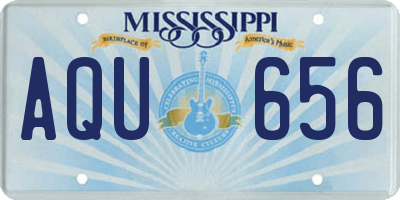 MS license plate AQU656