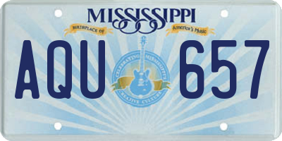 MS license plate AQU657