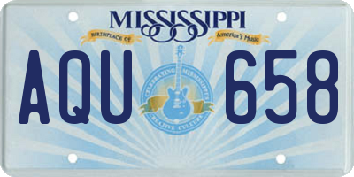 MS license plate AQU658