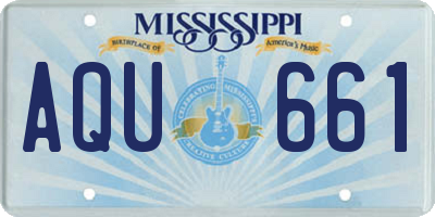 MS license plate AQU661