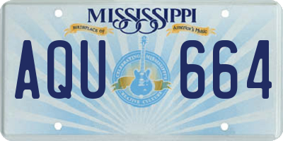 MS license plate AQU664