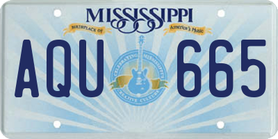 MS license plate AQU665
